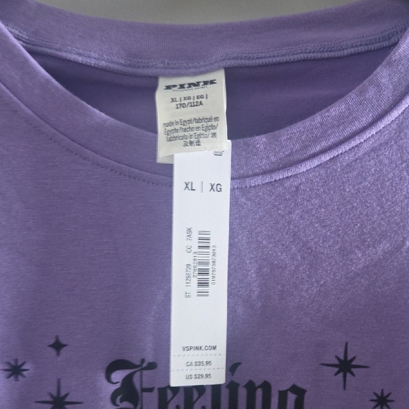 PINK Victoria's Secret Lavender Graphic Tee - Picture 2 of 4